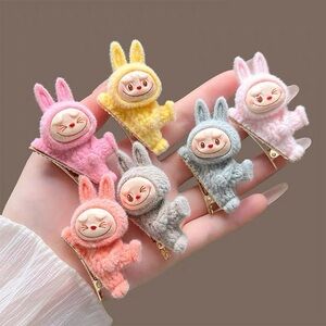 3 PCs Handmade Labubu Hairpins-Cute Bunny Hair Clips Set-Great Gifts for Girls